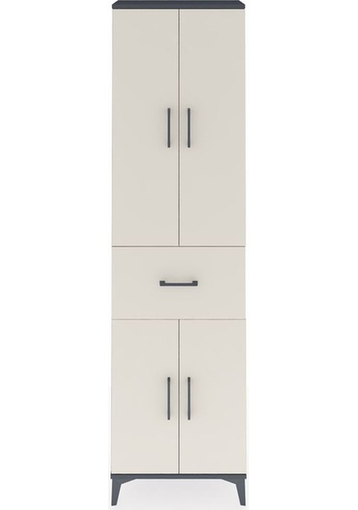 Arges Dolap 2 Raflı Tek Çekmeceli Tek Askılı 60x30x221 Antras... Antrasit