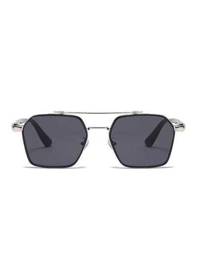 Favon Metal Çerçeve Retro Köşeli İnce Sap Unisex Uv400 Vintage Retro Güneş Gözlüğü Metalik