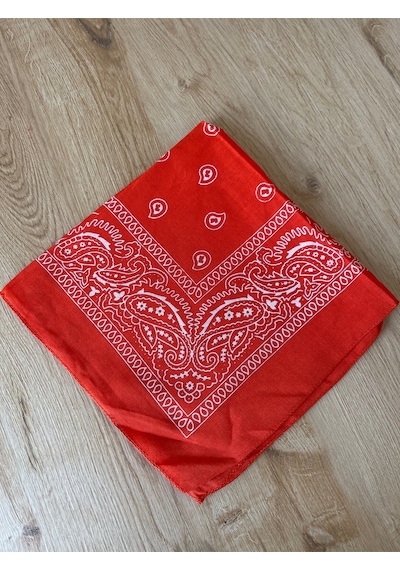 Pamuklu Klasik Desen Unisex Bandana Renkli Bandana Etnik Desenli A Kalite Bandana Turuncu