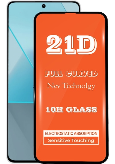 Kzy Xiaomi Redmi Note 13 Pro İle Uyumlu Tam Kaplayan 21d Temperli Ekran Koruyucu Cam