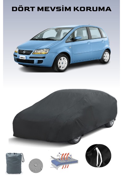 Siyah, Fıat Idea 2010 - 2021, Araba Brandası, Oto Örtüsü, Araba Çadırı Siyah