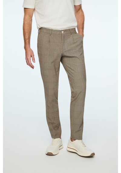 Morven Erkek Kahve Poliviskon Trend Ekoseli Slim Fit Pantolon 26ms003026400 Kahve