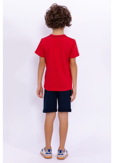 U.S. Polo Assn. Erkek Çocuk Kırmızı Bermuda Takım Us1015-c-v-4 Kırmızı
