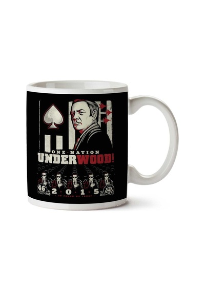 One Nation Underwood House Of Cards İki Tarafı Baskılı Kupa Bardak Çok Renkli