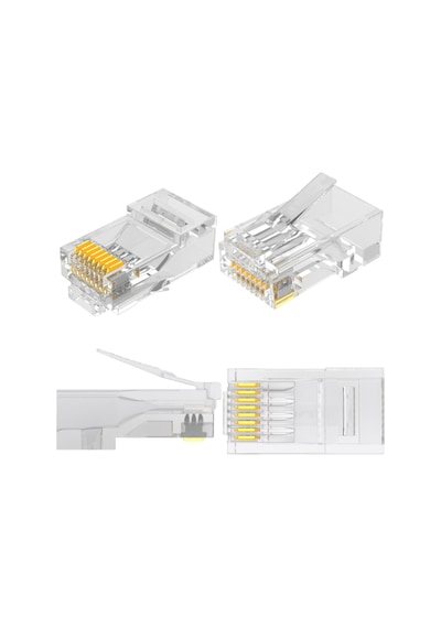 250 Adet - Rj45 Cat5 Cat6 Konnektör Network Jak Ethernet Uç