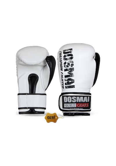 Dosmai Profesyonel Deri Boks Kick Boks Eldiveni Beyaz Siyah El347 Beyaz - Siyah