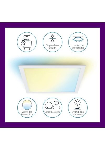 Wiz Beyaz Akıllı Sıva Üstü Rgb Kare Panel Tavan Armatürü 36 Watt Diğer