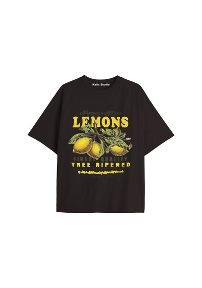 Kalic Studio Y2k Vintage Pickles Baskılı Siyah T-shirt Kod 250 Siyah-250