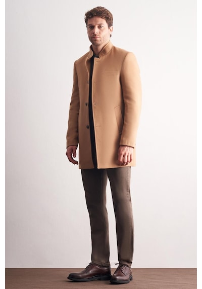İmza Camel Hakim Yaka Classic Slim Fit Esnek Kaban 1008255162 Camel