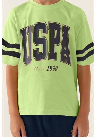 U.S. Polo Assn. Lisanslı Sim Lime Erkek Çocuk Bermuda Takım 5274-43046 Lime