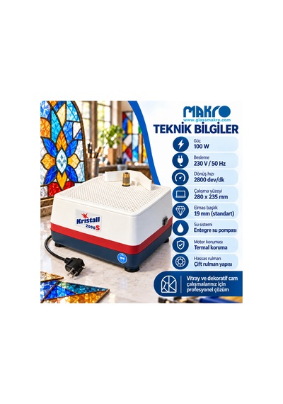 Kristall 2000s Vitray Cam Rodaj Ve Taşlama Makinesi