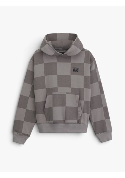 Vans Tonal Check Stretch Logo Pullover Erkek Gri Sweatshirt - Vn000zp4