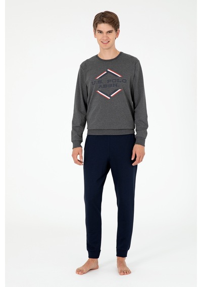 U.s. Polo Assn. Erkek Antrasit Melanj Pijama Takım 50301715-vr081 Antrasit Melanj