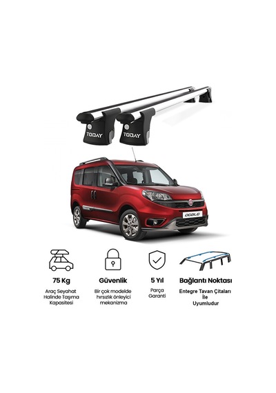 Trio-ı Fiat Doblo 2010 Ve Sonrası Uyumlu Kilitli Ara Atkı 135cm Port Bagaj Tavan Barı