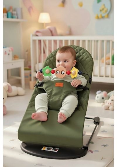 Premium Cotton Üç Kademeli Sallanan Ana Kucağı Haki