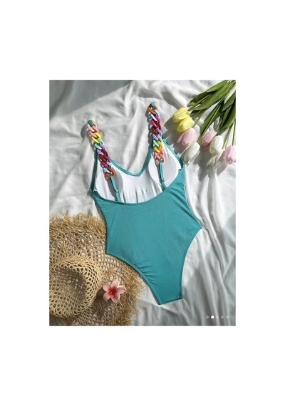 Lilly Capri Pastel Chain Renkli Zincirli Mayo Turkuaz Turkuaz