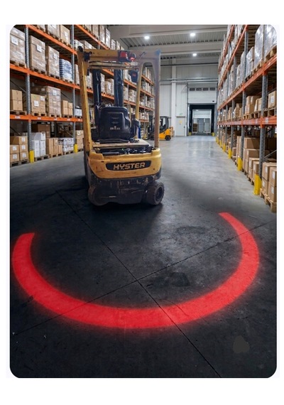 U Tipi Ayaklı Kırmızı Led Forklift Güvenlik Lambası 12v-80v - Redzone Emniyet Projektörü 1 Adet