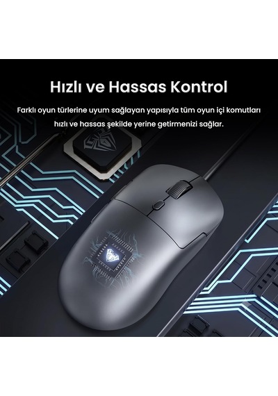 S35 7200 Dpı Rgb Efektli Makrolu Usb Kablolu Gaming Oyuncu Mouse Beyaz