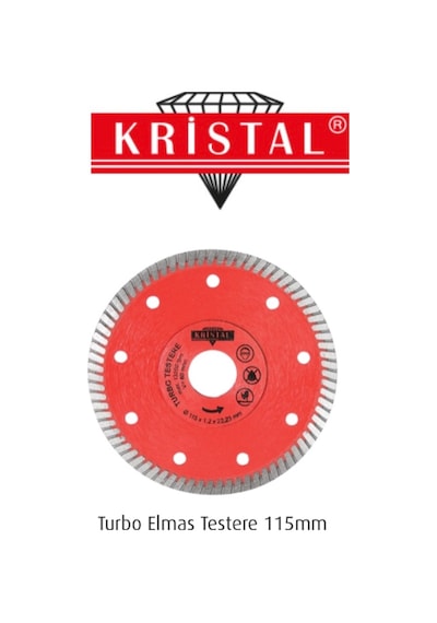 Kod:33450 Kristal Turbo Kanallı Elmas Testere 115MM Kristal