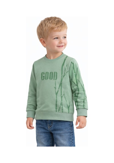 Baglan Erkek Çocuk Önü Arkası Baskılı Sweatshirt Bgl-st05240 Açık Yeşil