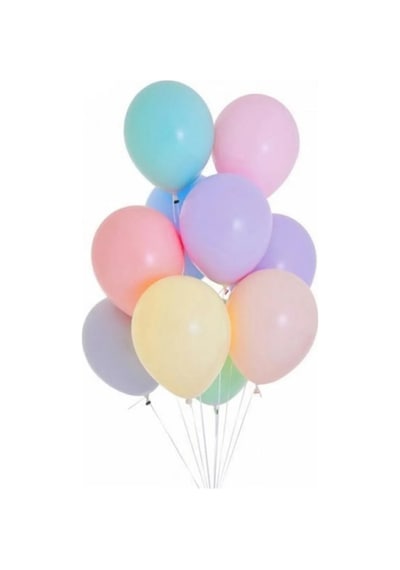 10 Adet 12 Inç Makaron Karışık Balon Çok Renkli