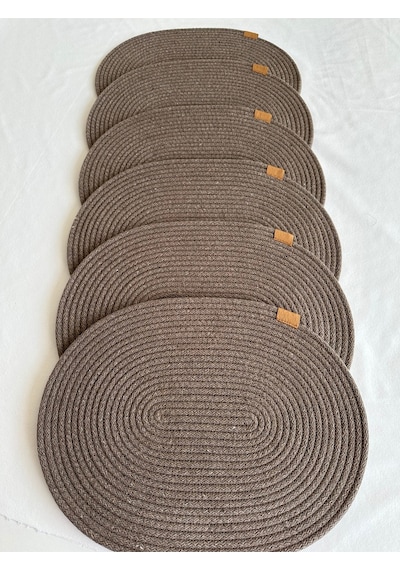 Jüt Amerikan Servis Sofra Altlığı, Masa Dekoru Supla Oval 30x40 6lı Sepya