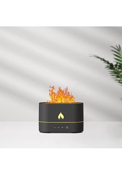 Alev Efektli Ultrasonik Hava Nemlendirici - Sessiz, Otomatik Kapanma, Led Işıklı Aroma Difüzör