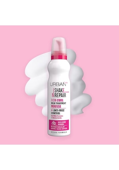Shake N Repair 7/24 Kabaran Ve Bukleli Saçlara Özel Saç Bakım Köpüğü, 150 Mililitre, Vegan