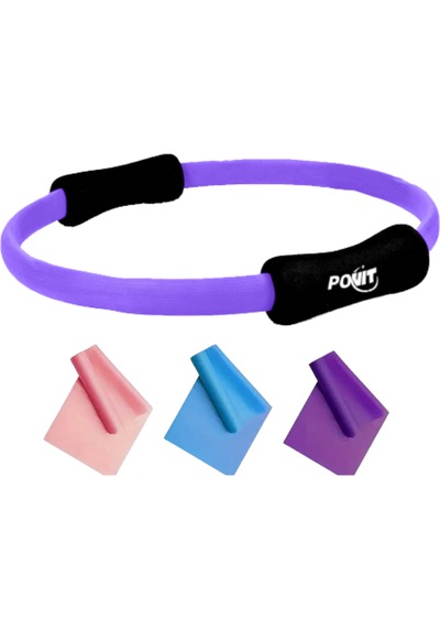 Povit Pilates Çemberi + 3 Lü Pilates Bant Seti Egzersiz Ve Fitn