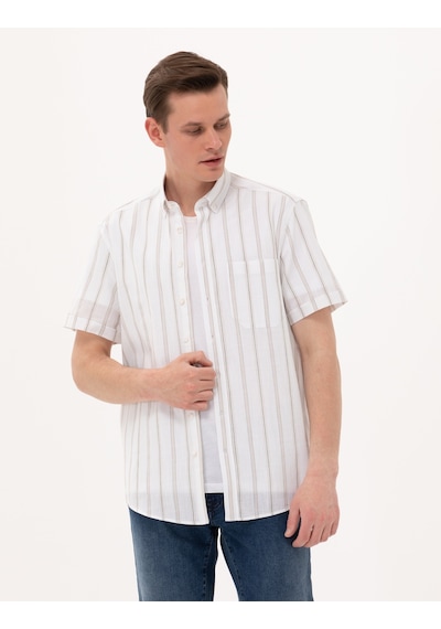 Pierre Cardin Erkek Haki Kısa Kollu Gömlek 50269430-vr027 Haki