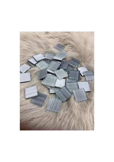Sanatsal Kristal Mozaik Ks-12 23x23mm Çizgili Gri Mix 250gr