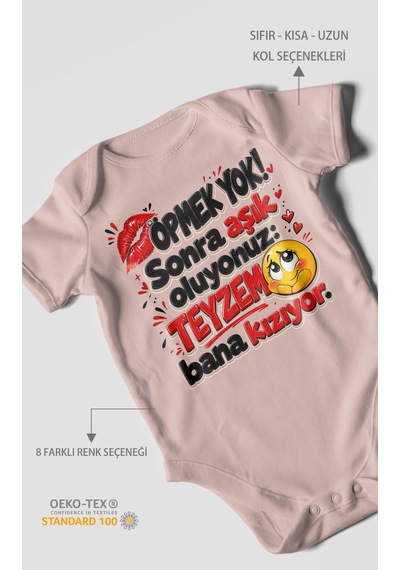 Morivokids Teyzeye Özel Kısa Kollu Bebek Body %100 Pamuk Zbn156-kk Pastel Pembe