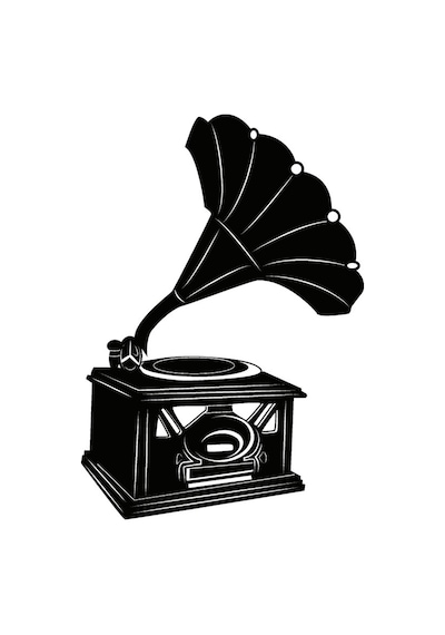 Nostaljik Gramofon Oto Sticker 25 X 35 Cm845