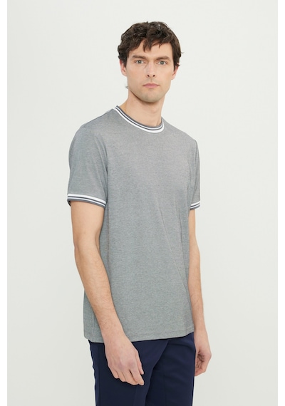 AC&Co / Altınyıldız Classics  Erkek Sıyah Pamuklu Slim Fit Dar Kesim Bisiklet Yaka Tişört SIYAH