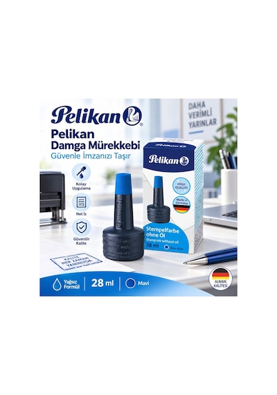 Mavi Yağsız Damga Ve Kaşe Mürekkebi 28 Ml Diğer