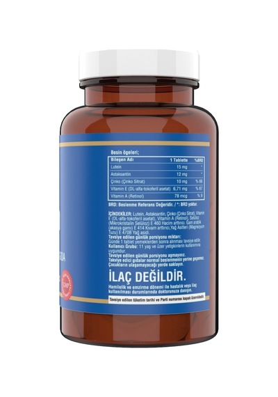 Lutein 15 Mg Astaksantin 12 Mg 60 Tablet Çinko Zinc