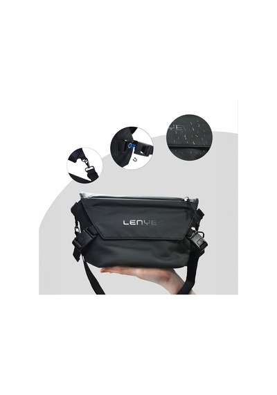Lenyes Lb562 Dreamer Crossbody Serisi Su Geçirmez Deri Tasarımlı Çapraz Vücut Çantası Siyah Siyah