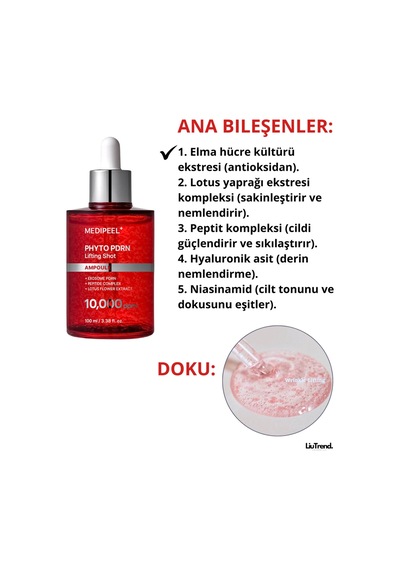Medipeel Phyto Exosome Pdrn Lifting Shot Ampoule 100 Ml Pdrn'li Peptid Lifting Ampulü