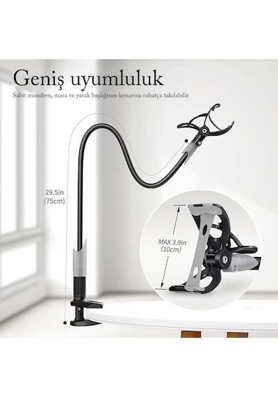 Saıjı Ivy-85 Akrobat Esnek Telefon Tutucu, Deveboynu Yataklı Telefon Tutacağı, Masa İçin Esnek Uzun Kollu Telefon Montajı, Klips Braketi Kelepçe Standı 4.0-6.3'' Siyah Saıjı Ivy-85 Akrobat Esnek Telefon Tutucu, Deveboynu Yataklı Telefon Tutacağı, Masa İçin Esnek Uzun Kollu Telefon Montajı, Klips Braketi Kelepçe Standı 4.0-6.3'' Siyah