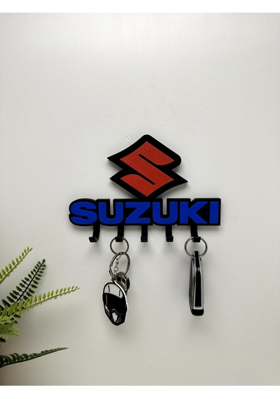 3d Baskı Dekoratif Suzukı Model Motorcu Anahtar Askılığı Siyah