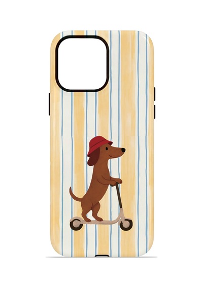 Apple iPhone Uyumlu 14 Pro Max Vorian Çift Katmanlı Magsafe Kılıf Dachshund Riviera