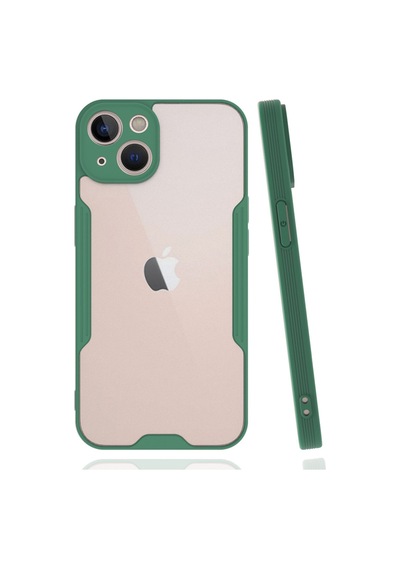 Apple iPhone  Uyumlu- 14 Plus Kılıf Platin Silikon - Yeşil