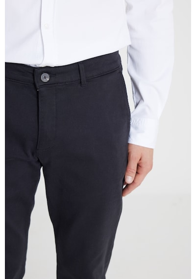 AC&Co / Altınyıldız Classics Erkek Sıyah Pamuklu Slim Fit Dar Kesim Yan Cep Casual Pantolon Siyah