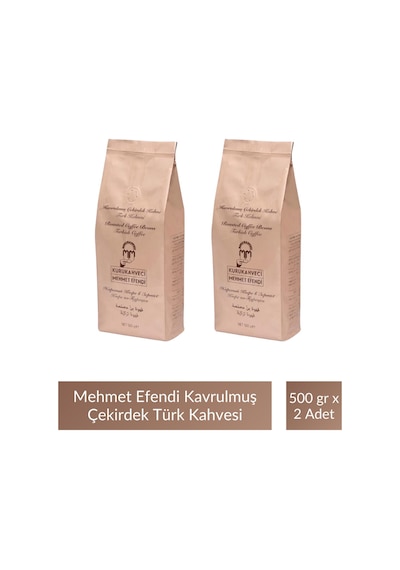 Mehmet Efendi Kavrulmuş Çekirdek Türk Kahve 500 Gr X 2 Adet Çekirdek Kahve