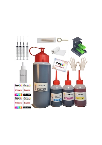 Canon Pg 545 Cl 546 Kartuş Dolum Set 500 ML Siyah+3X100 ML Renkli