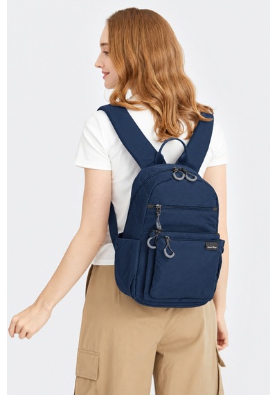 Smart Bags Lacivert Orta Boy Tablet Bölmeli Hafif Tasarım Günlük Kadın Sırt Çantası
