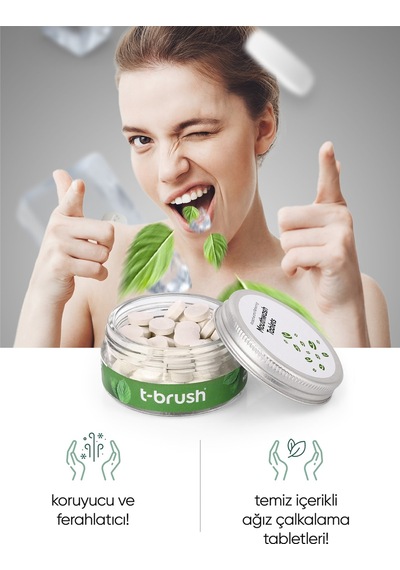 Tbrush Koruyucu Ve Ferahlatıcı Ağız Çalkalama Tableti - Florürsüz- Alkolsüz - Vegan - 1.500 ml / 70 Tablet