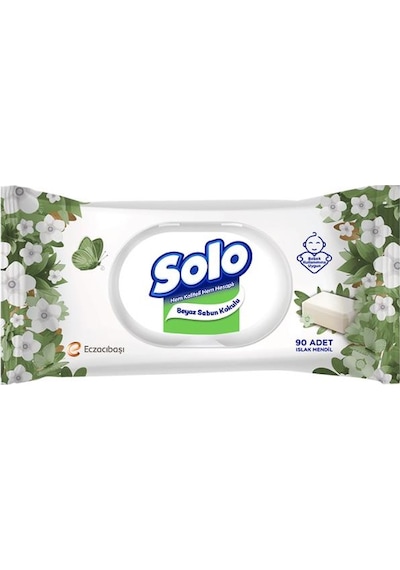 Solo Beyaz Sabun Kokulu Islak Mendil 90 Yaprak Tekli