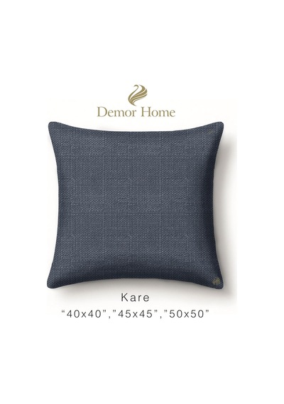 Keten Dokulu Granit Grisi Kırlent Kılıfı, 50x50 Cm, Polyester Diğer