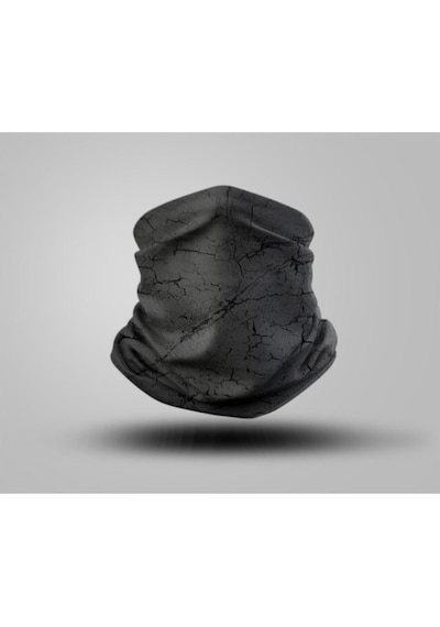 Buffalo Deprem Desenli Outdoor Boyunluk Unisex Bandana Siyah
